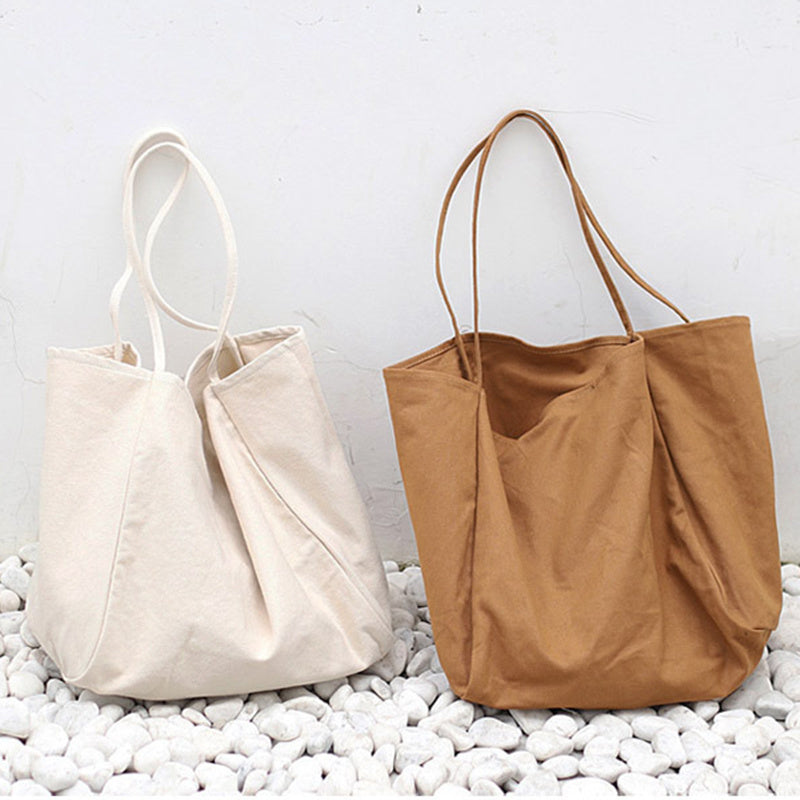 Large Canvas Shoulder Bag – Women’s High Capacity Shopping Tote