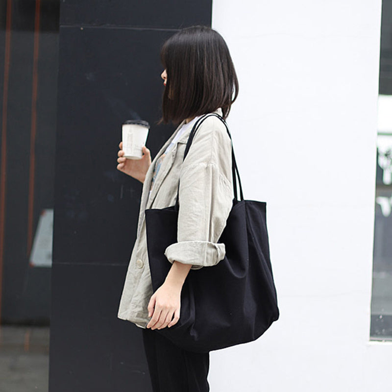 Large Canvas Shoulder Bag – Women’s High Capacity Shopping Tote