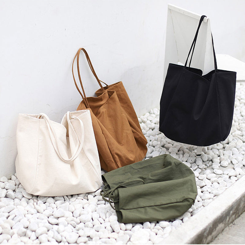 Large Canvas Shoulder Bag – Women’s High Capacity Shopping Tote