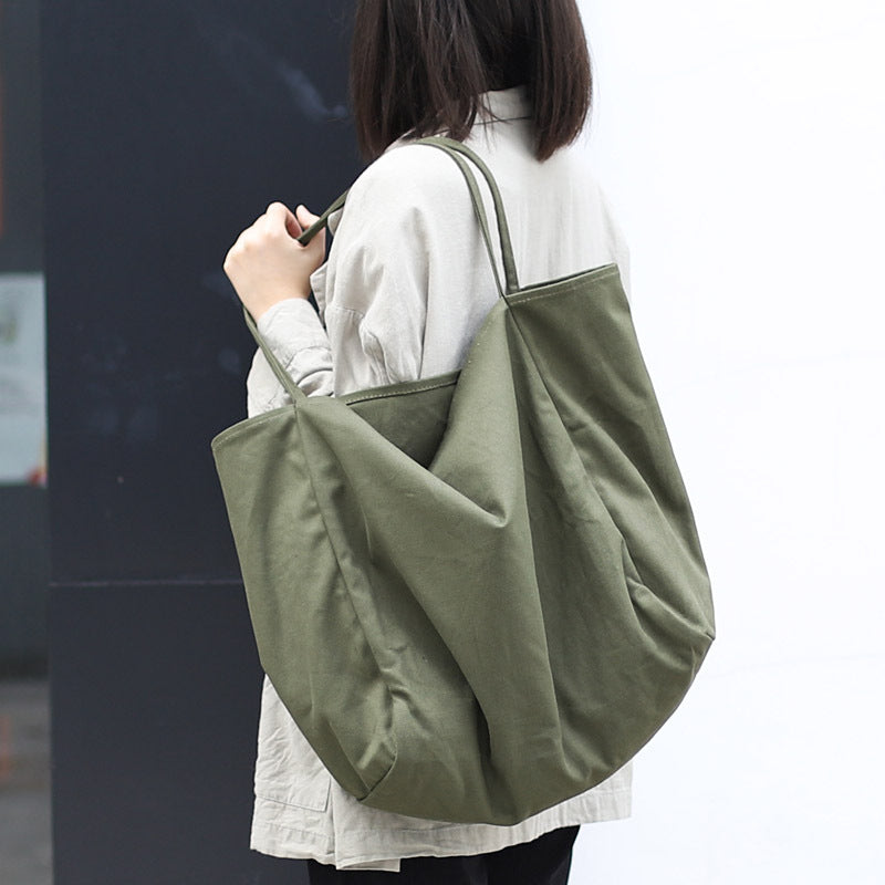 Large Canvas Shoulder Bag – Women’s High Capacity Shopping Tote