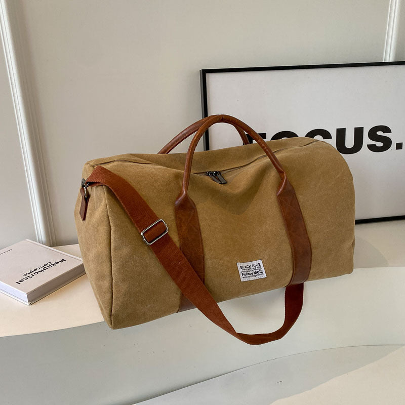 Folding Canvas Travel Tote Bag – Large Capacity Shoulder & Crossbody Bag