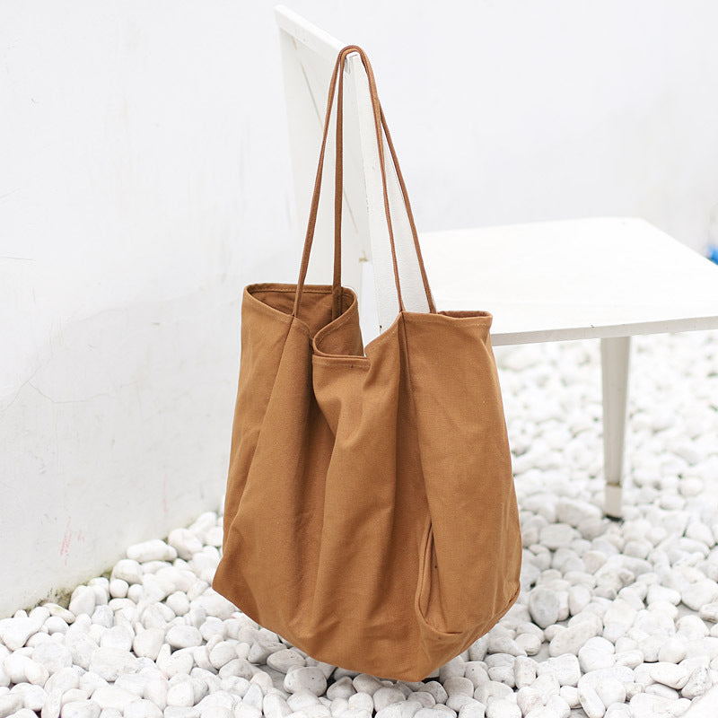 Large Canvas Shoulder Bag – Women’s High Capacity Shopping Tote