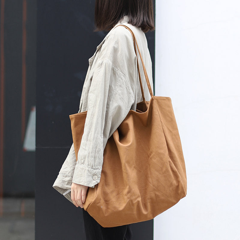 Large Canvas Shoulder Bag – Women’s High Capacity Shopping Tote