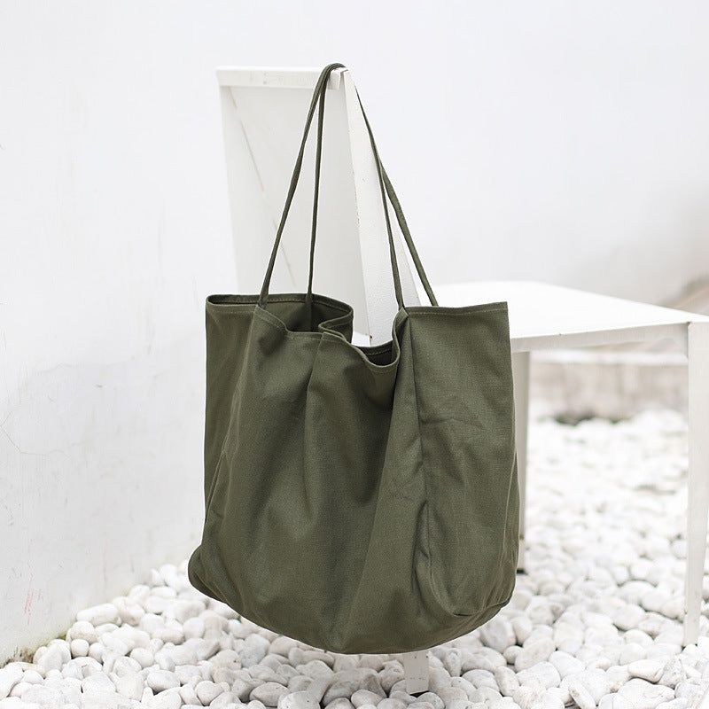 Large Canvas Shoulder Bag – Women’s High Capacity Shopping Tote