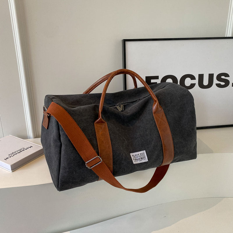 Folding Canvas Travel Tote Bag – Large Capacity Shoulder & Crossbody Bag