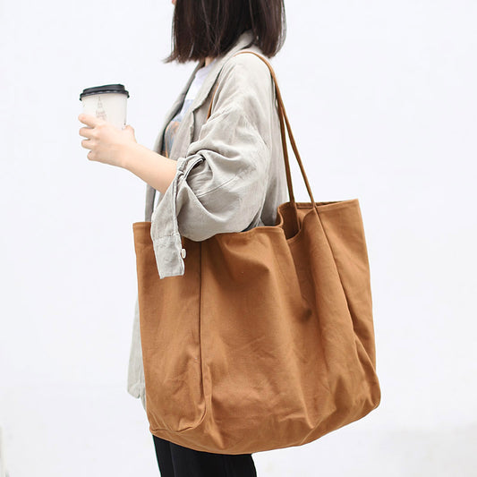 Large Canvas Shoulder Bag – Women’s High Capacity Shopping Tote