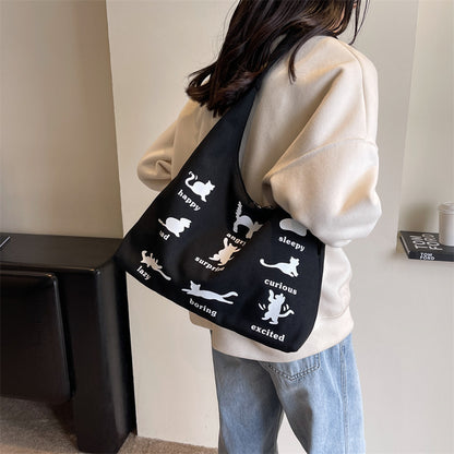 Women’s Canvas Shoulder Bag – Japanese Korean Summer Tote Handbag