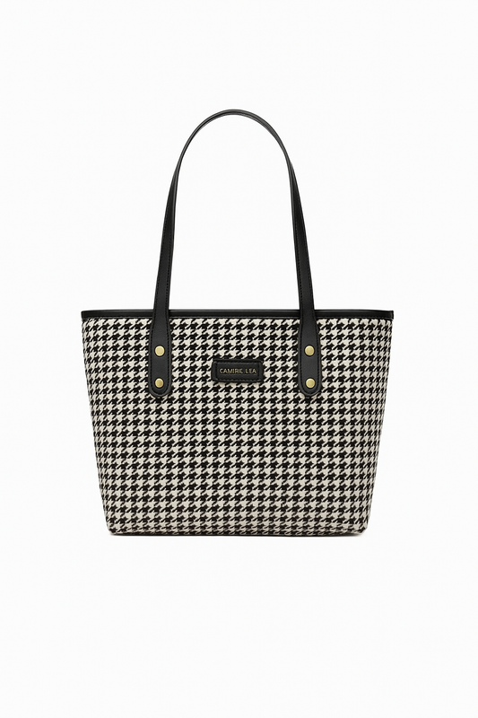 Classic Houndstooth Shoulder Bag – Winter Fashion Handbag for Women