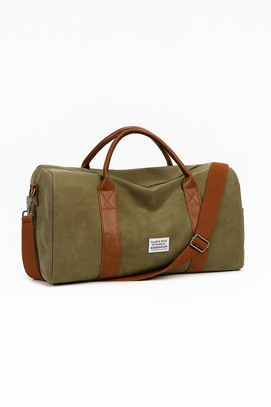 Folding Canvas Travel Tote Bag – Large Capacity Shoulder & Crossbody Bag