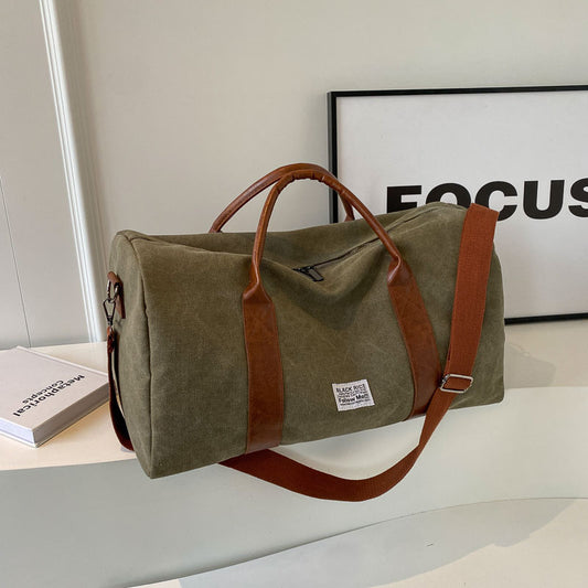 Folding Canvas Travel Tote Bag – Large Capacity Shoulder & Crossbody Bag